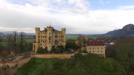 A-drone-shot-of-a-castle-on-a-hill