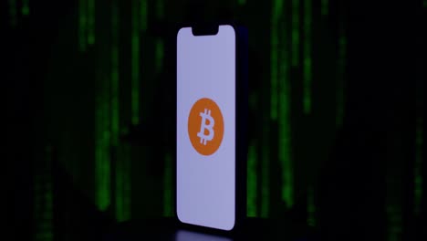 bitcoin on an iphone spinning around