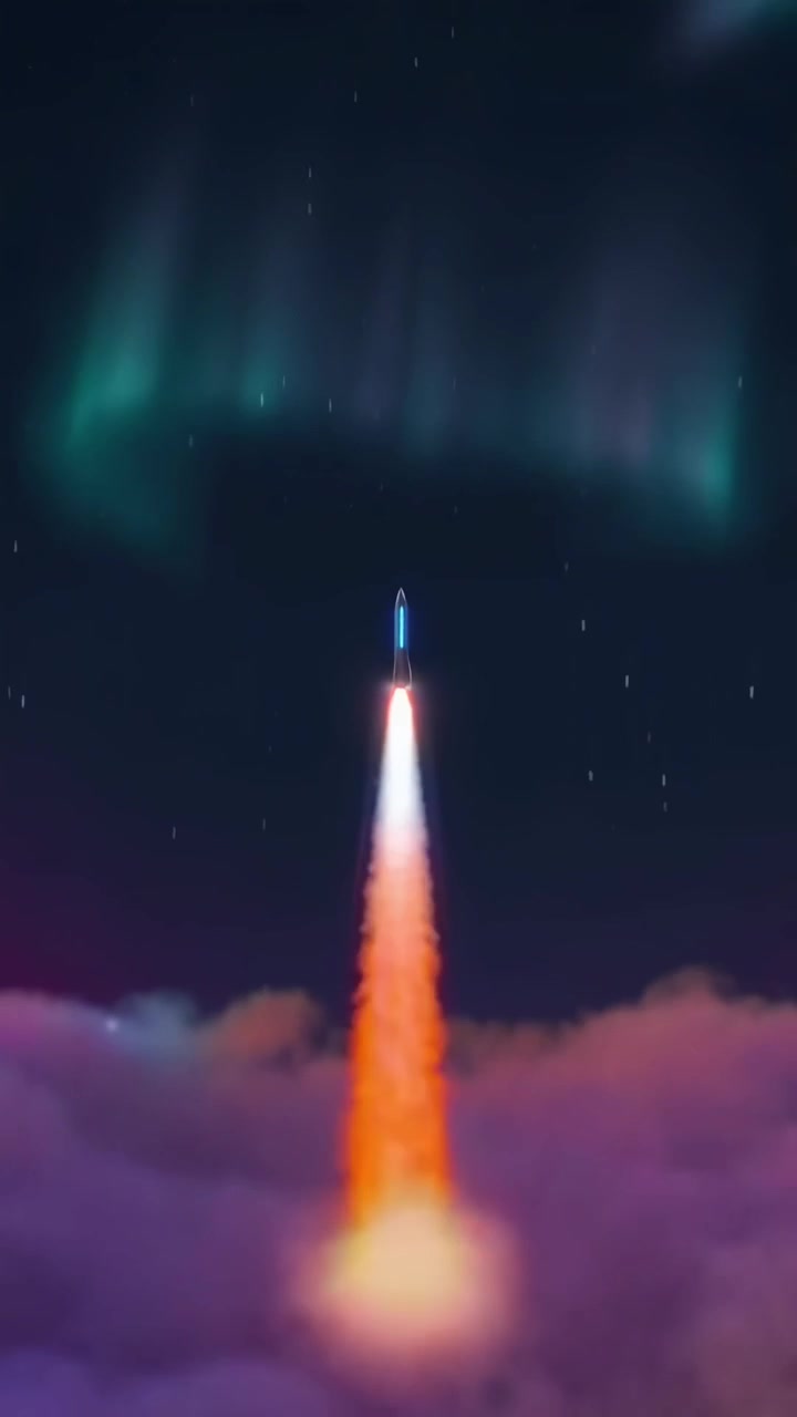 Digital Rocket Launching from Laptop Screen into Space