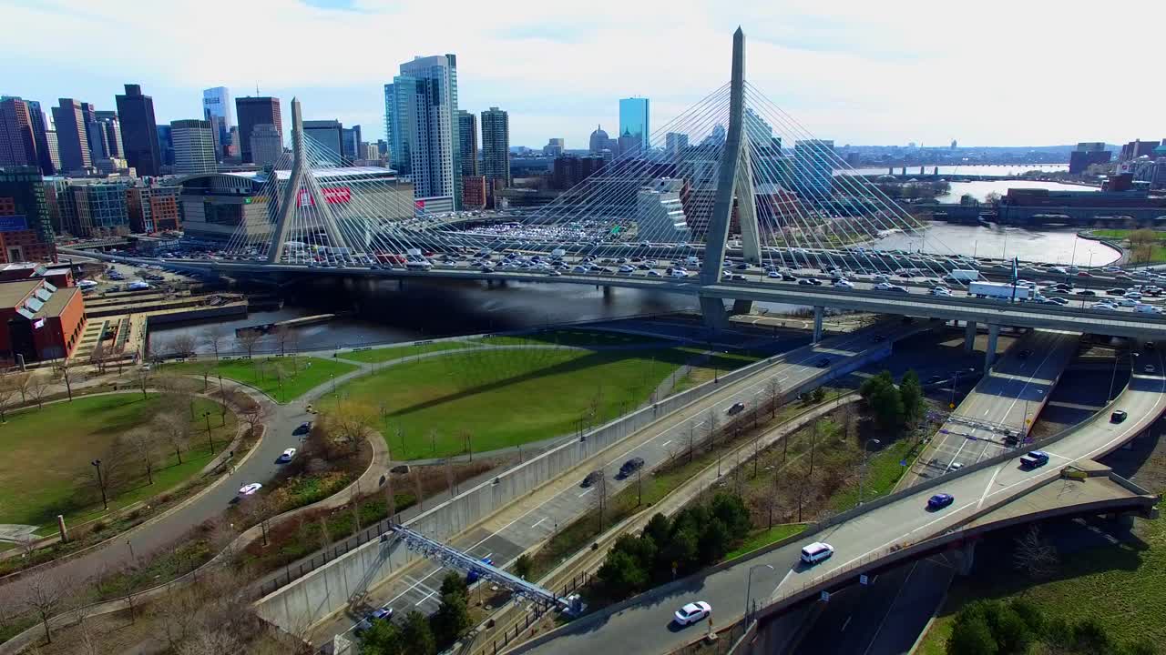 Rush hour traffic in Boston, Massachusetts.