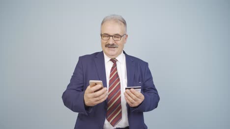 businessman shopping with credit card.