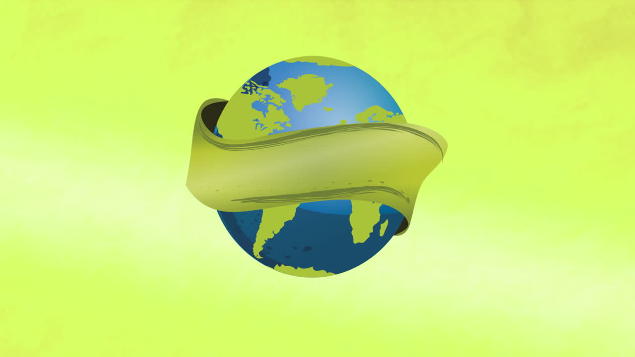 animación del globo sobre fondo amarillo