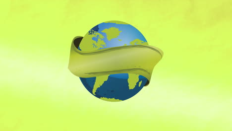animation of globe on yellow background