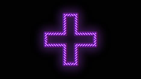 neon purple cross shape