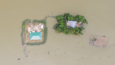 aerial shots of flood stricken areas of bangladesh
