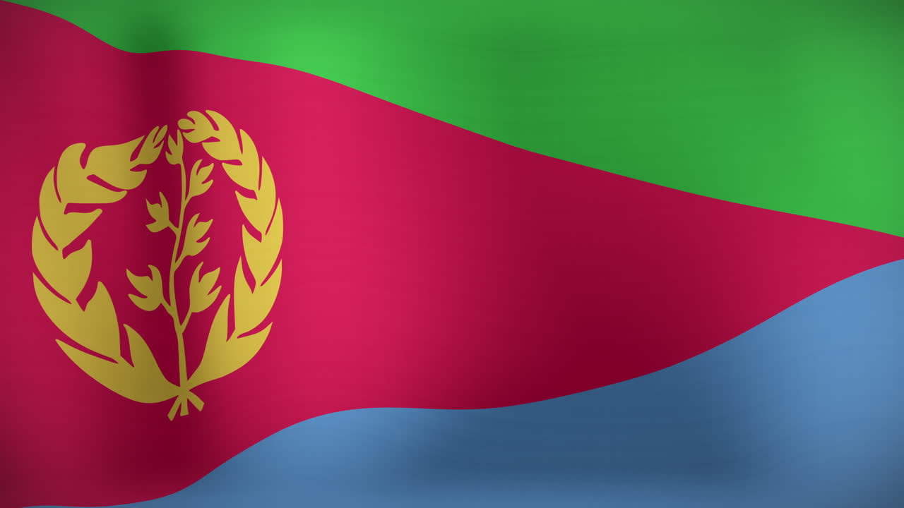 animación de la bandera móvil de eritrea ondeando