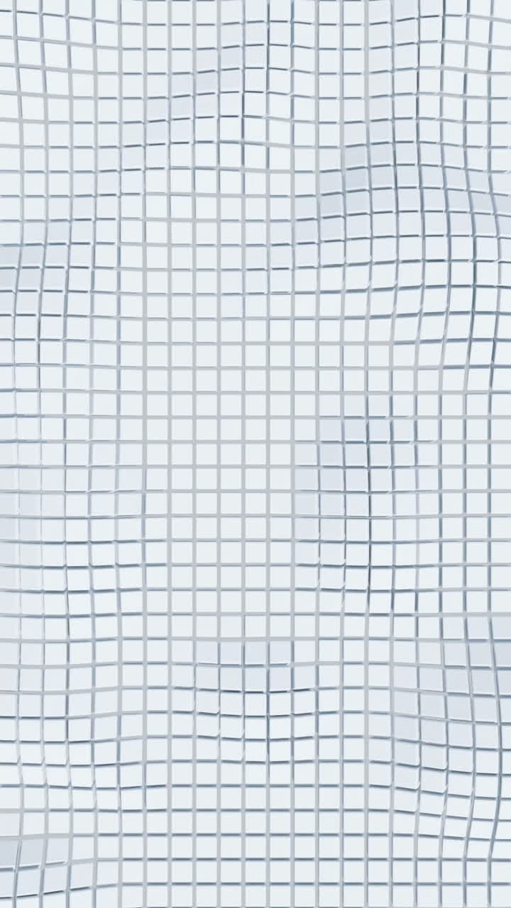 Seamless Loop Background of Abstract White Geometric Waving Surface, 3d Loopable Animation