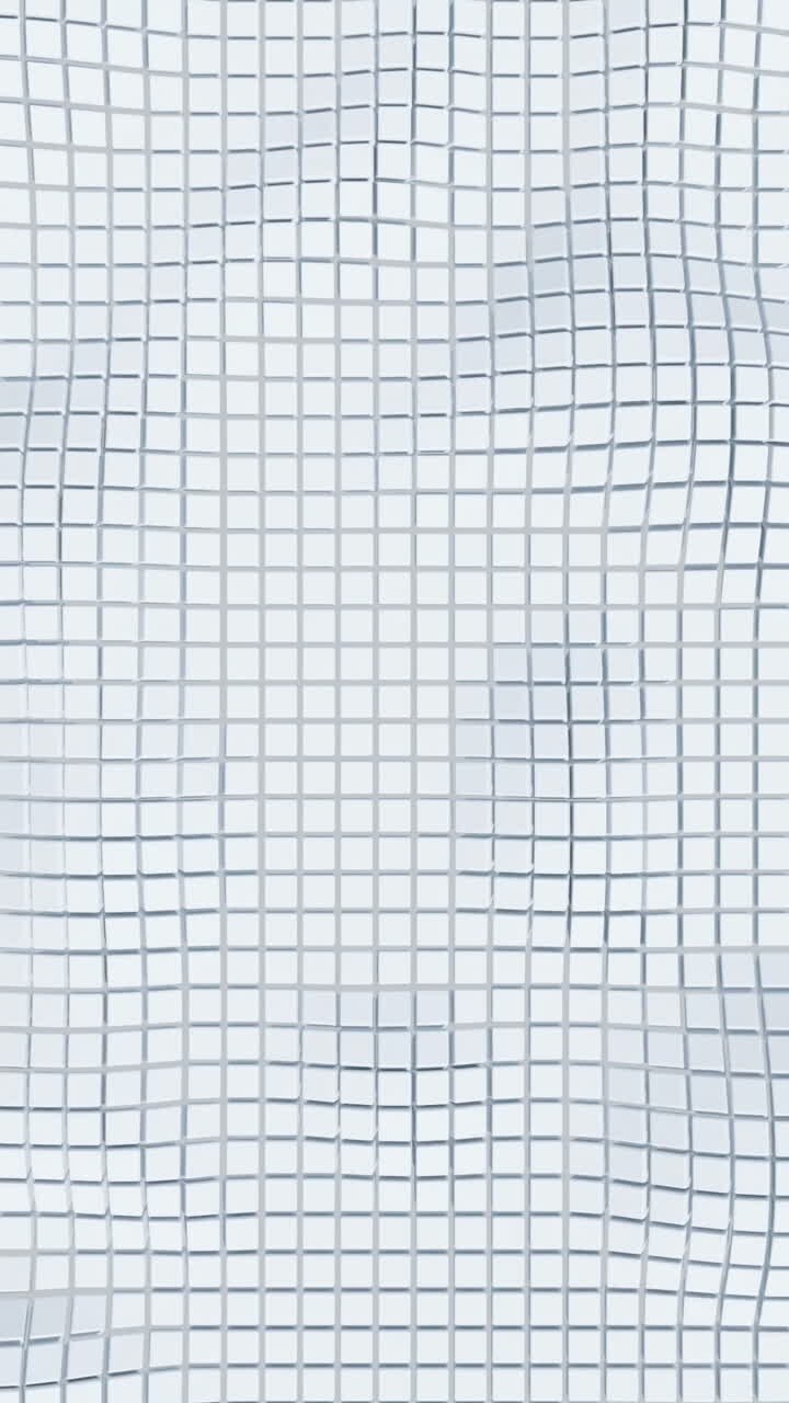 Seamless Loop Background of Abstract White Geometric Waving Surface, 3d Loopable Animation