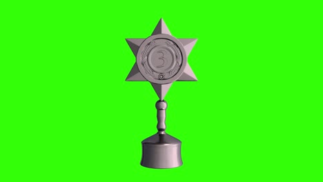 winner bronze cup trophy on green screen background 4k footage