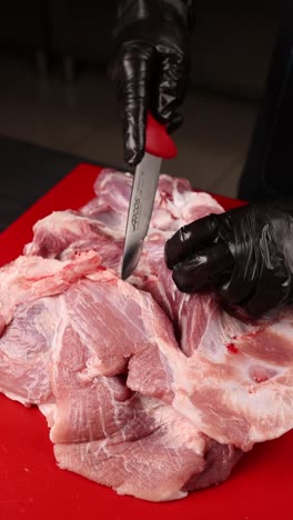 preparación de carne de cerdo cruda