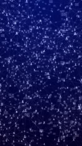 futuristic animation global networking communication plexus interconnected nodes user icons email