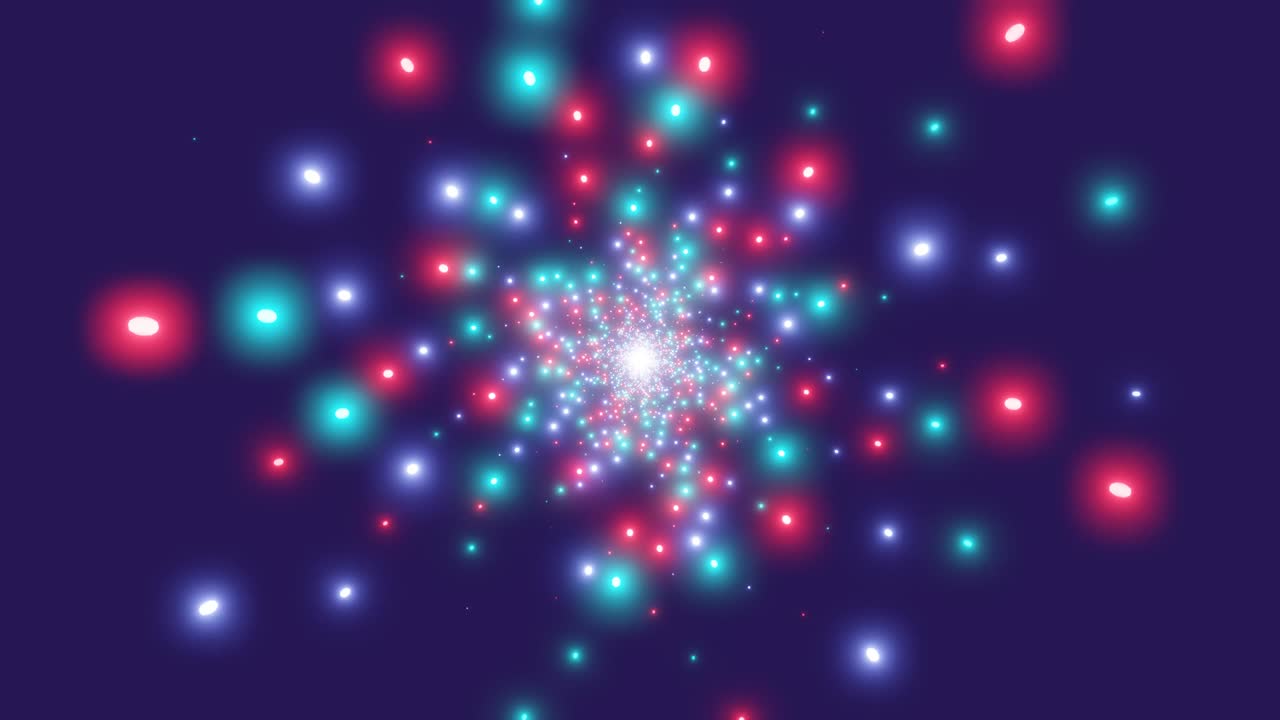 추상적인 다채로운 조명 터널을 날아다니며 없이 회전합니다.