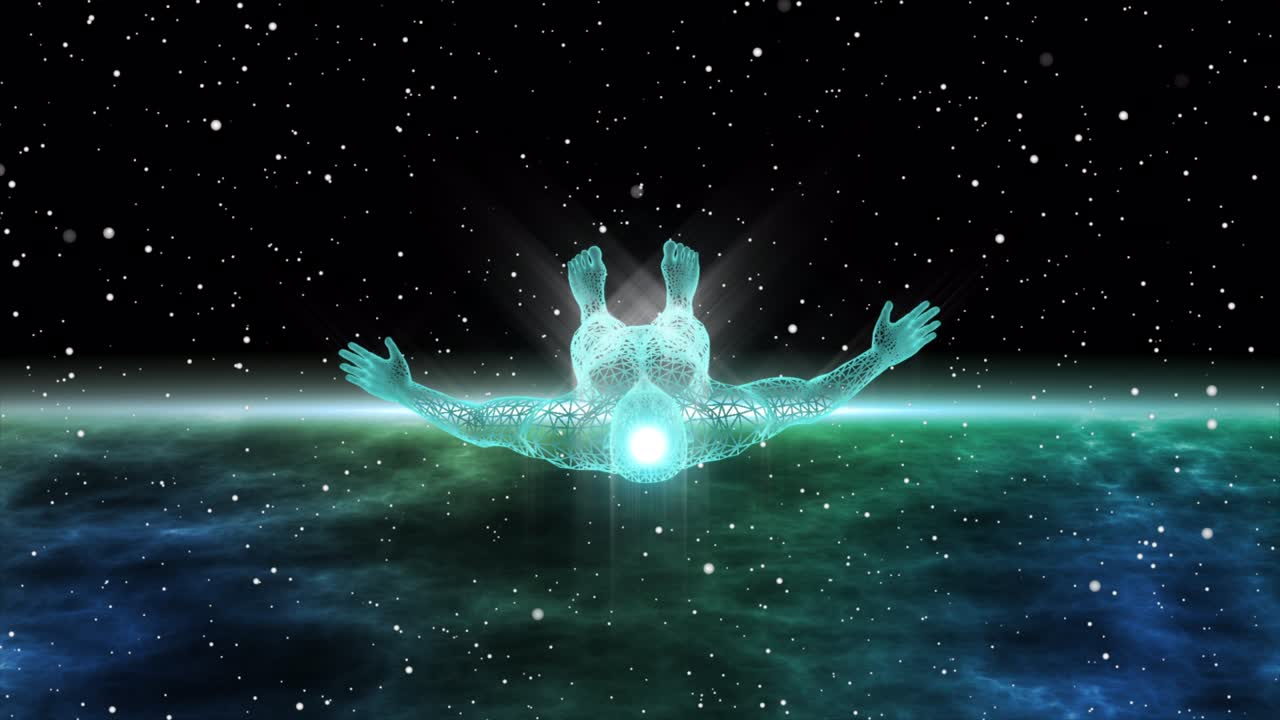 силуэт людей, спящих на спине в небе