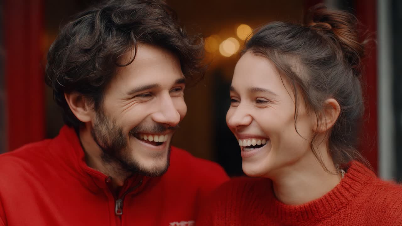 A Joyful Moment Between Two Friends Sharing Laughter and Happiness, Radiating Positive Energy and Connection in a Cozy Atmosphere