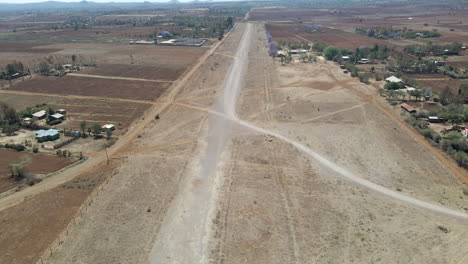 Jib-down-of-old,-abandoned-airstrip-in-rural-Africa