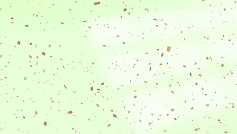 animación de confeti dorado cayendo sobre un fondo verde