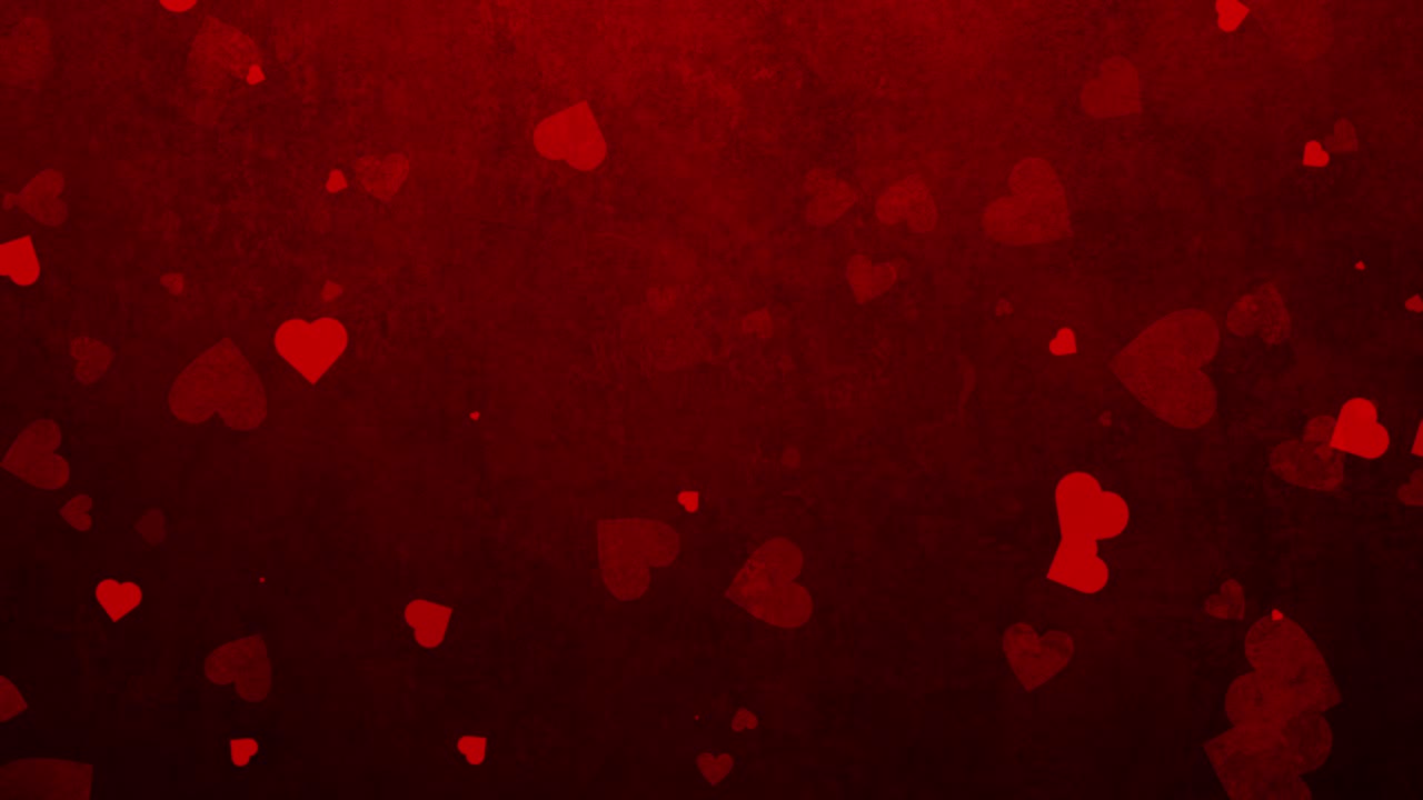 Floating Hearts and Elegant Red Texture for Valentine's Day Romance and Wedding Celebrations