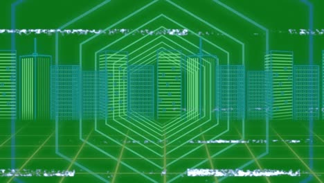 animación de formas que se mueven sobre la interferencia