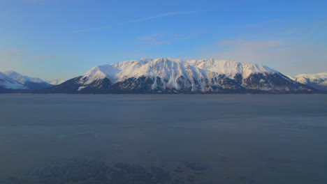 seward highway mountains at sunrise. 4k drone