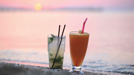 cocktails at sunset