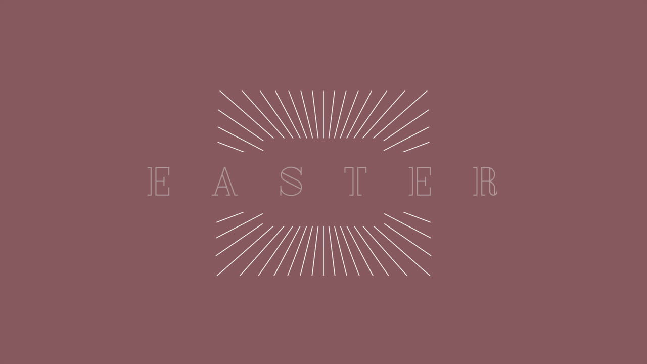 패션 갈색 그라데이션에 복고풍 라인이 있는 행복한 부활절