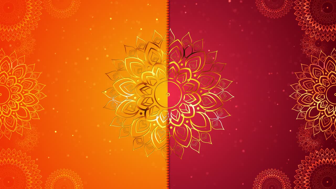 Belo e fantástico fundo de moldura de fogos de artifício em estilo indiano tradicional, com mandala floral luxuosa.