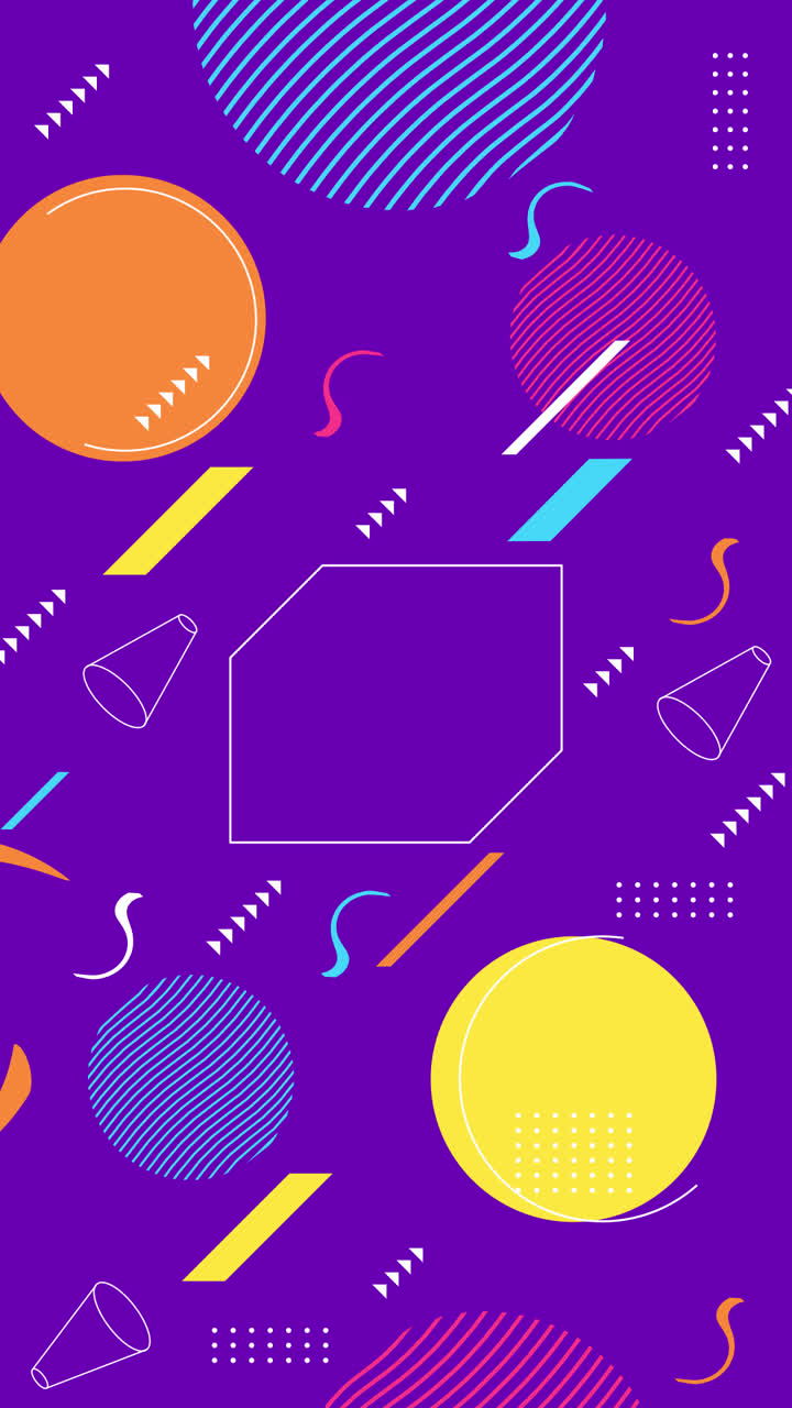 평평한 기하학적 배경의 모션 그래픽