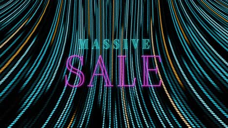 animación de texto de venta masiva sobre los puntos