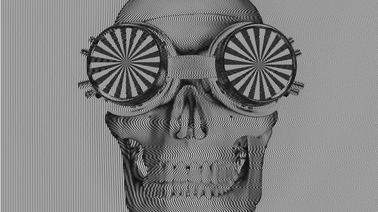 череп человека с солнцезащитными очками