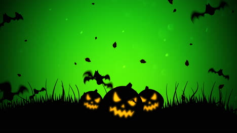 Halloween-Hintergrundanimation-Mit-Fledermäusen-Und-Kürbissen-2