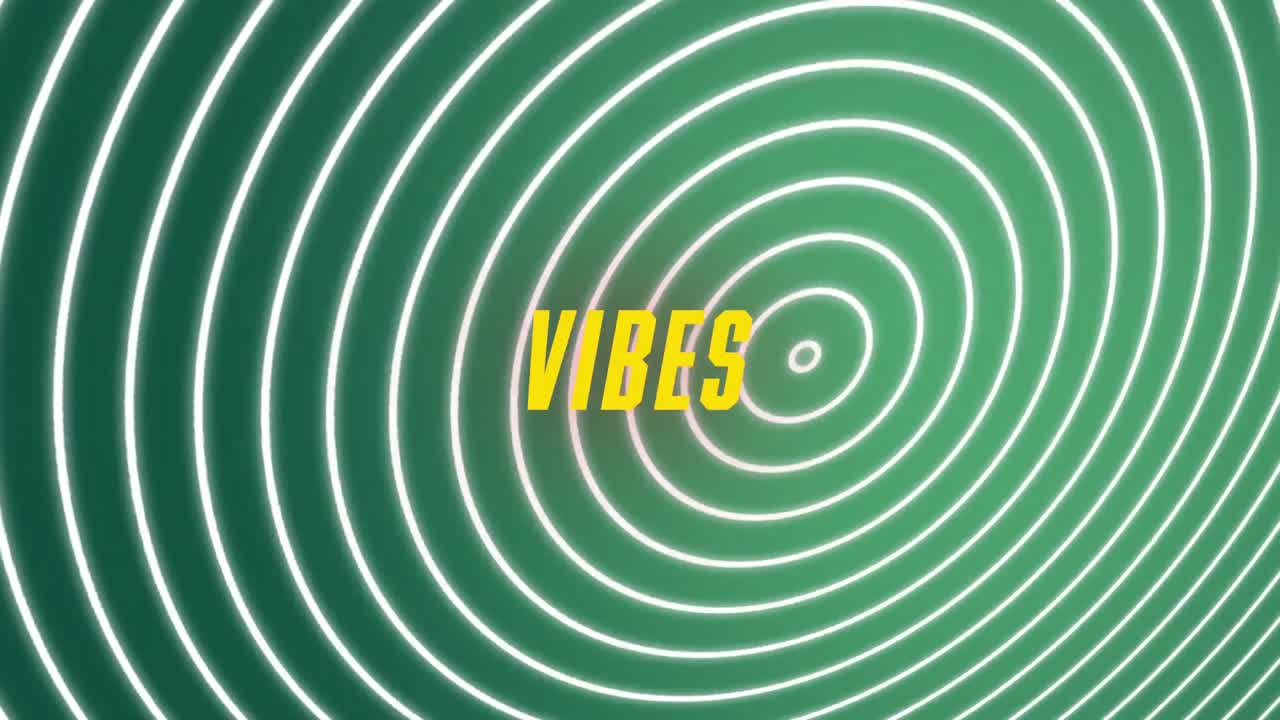 animación digital de vibraciones contra líneas giratorias en fondo verde
