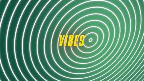 digital animation of vibes against spinning lines on green background