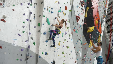 People-in-a-climbing-wall-centre