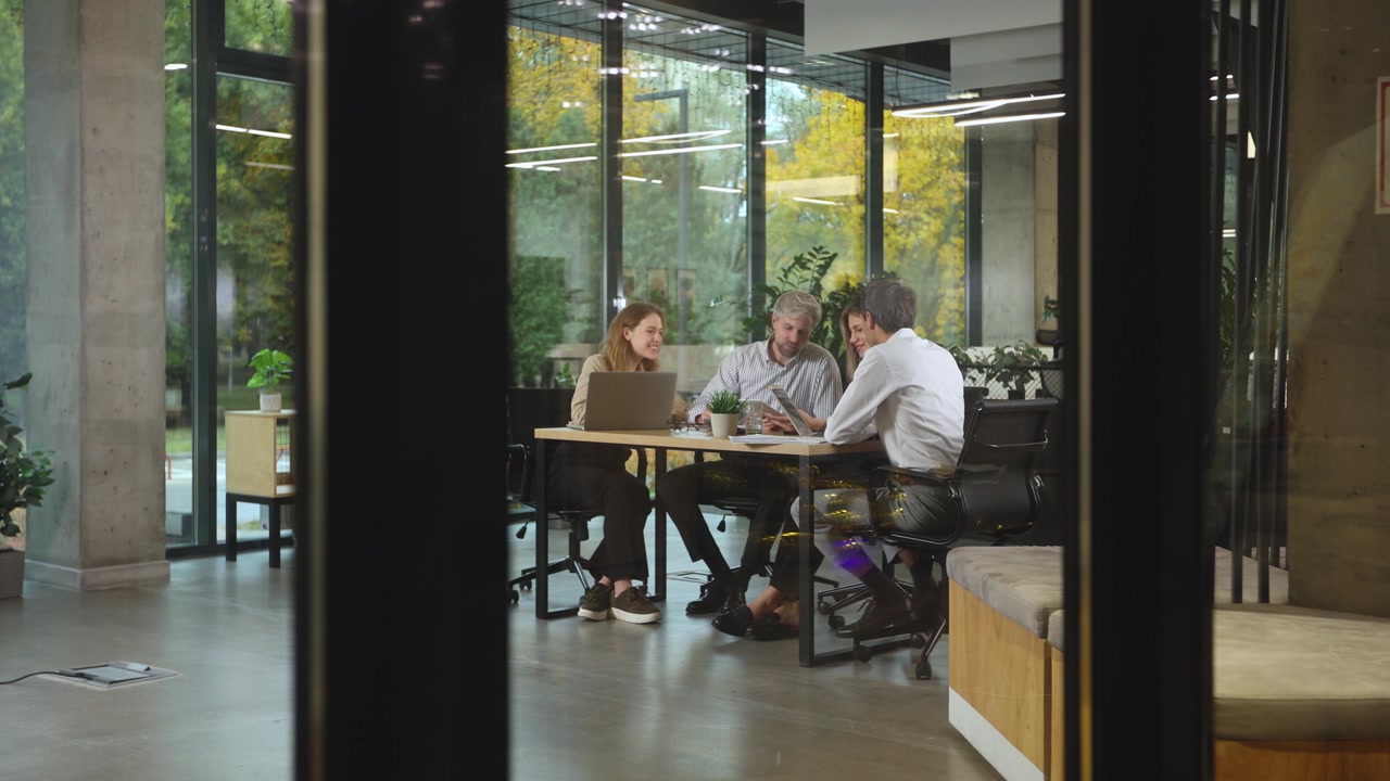 Business Professionals Collaborating in a Modern Office Meeting Room