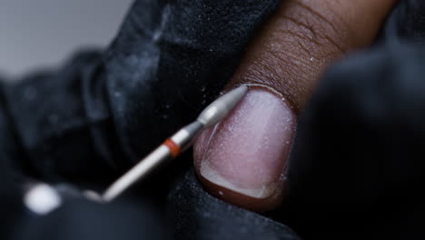 close-up of a manicure session