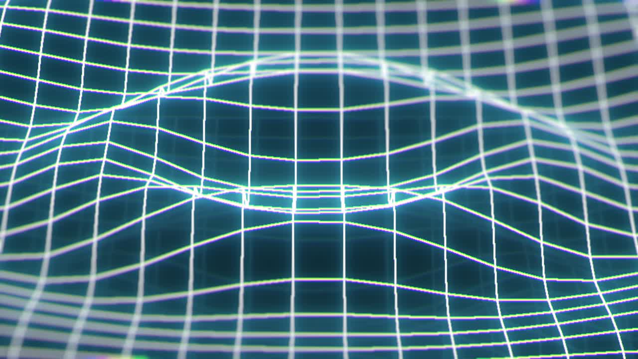 4K Sonar Wave Scan WireFrame Rotation Close Up Loop Animation. Digital Technology Network Background