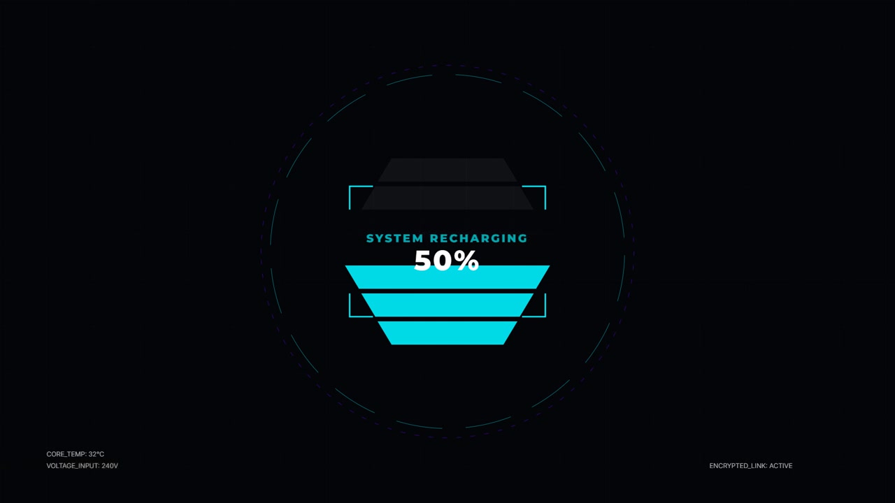 Digital System Recharging Progress Bar Interface