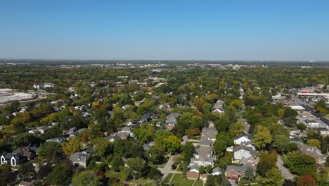 Aerial View of a Suburb in Autumn