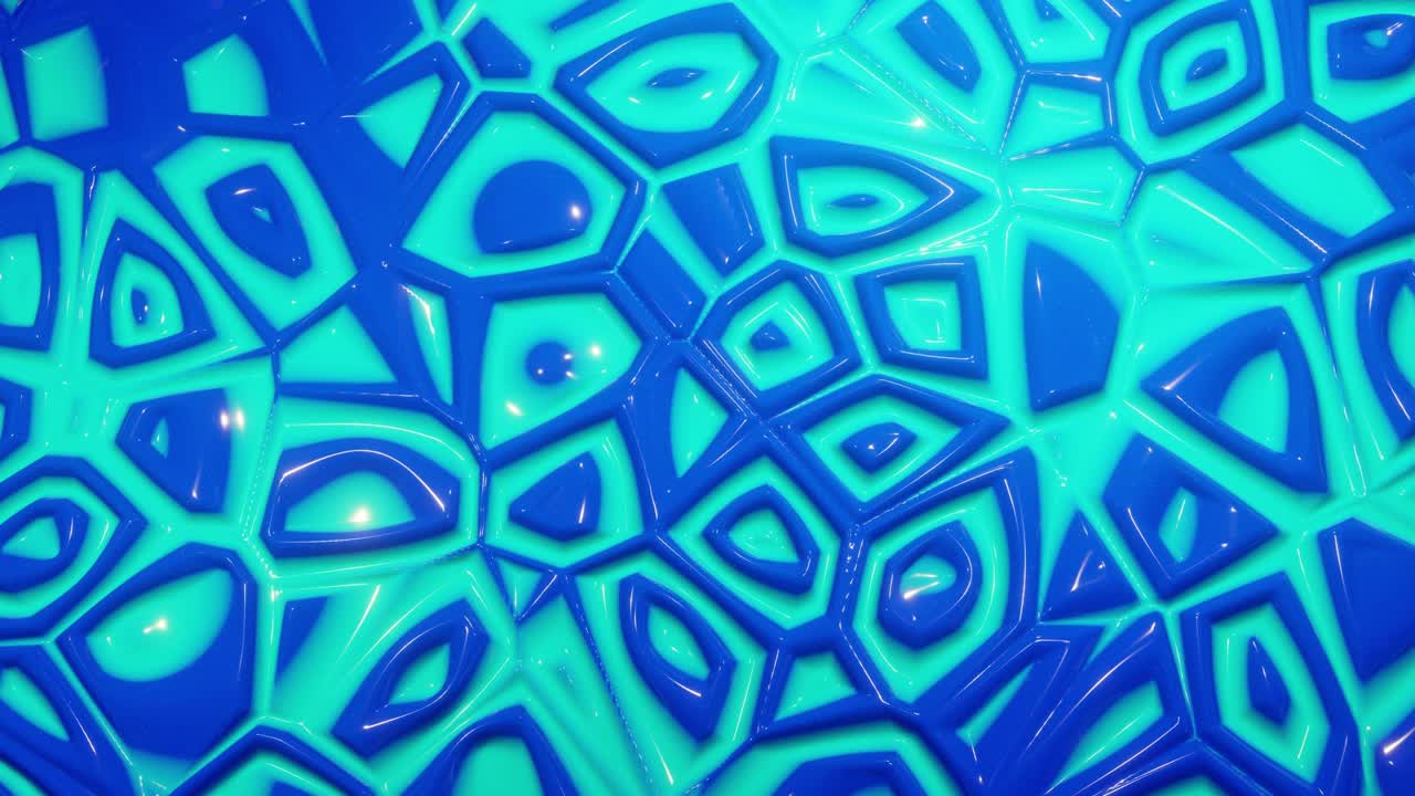 4k에서 루프 된 축제 액체 bg, 밝은 반이는 표면에 추상적인 파동 패턴, 액체 그라디언트 파란색, 부드러운 애니메이션에서 페인트 액체에 파동, 점성 3d 액체에 반이는.