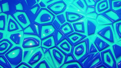 patrón ondulado abstracto en una superficie brillante y brillante, gradiente azul líquido, ondas en el fluido de pintura en animación suave, brillos en líquido viscoso 3d.