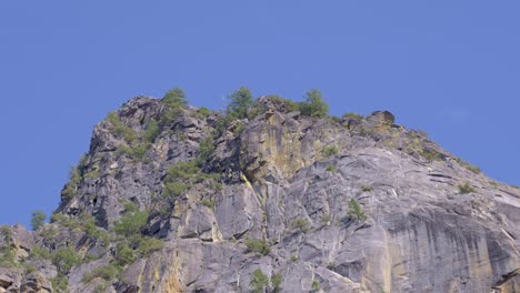 detailed view of a granite rock formation in yosemite national park. telephoto shot with slight zoom out