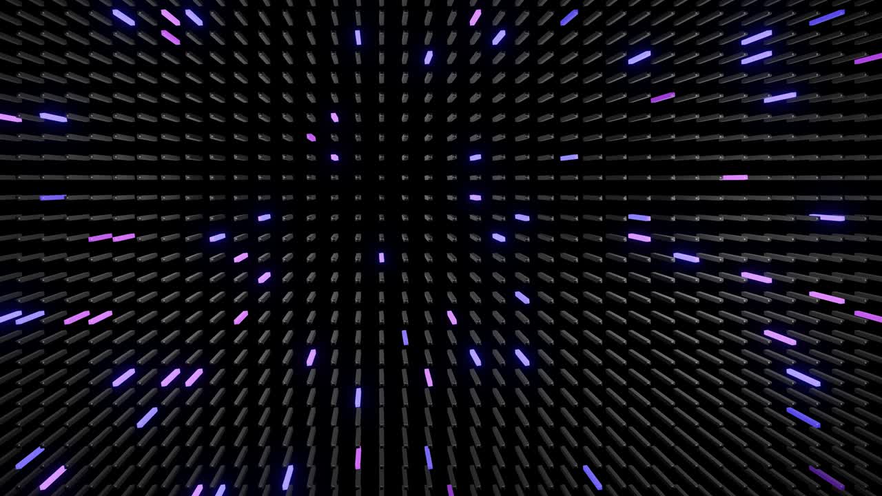 3d abstract simple geometric background with multicolor rotating rectangles like light bulbs flashing neon lights in 4k. Smooth looped animation. Creative simple motion design bg with 3d objects