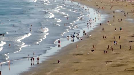 aerial view of the beach "del inglés", canary islands.hyper lapse.