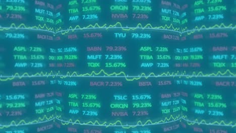 animation of multicolored trading boards moving in circular motion over abstract background