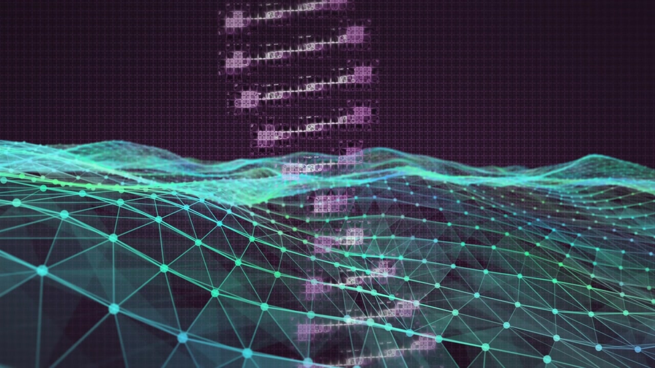 Animation of digital space with dna