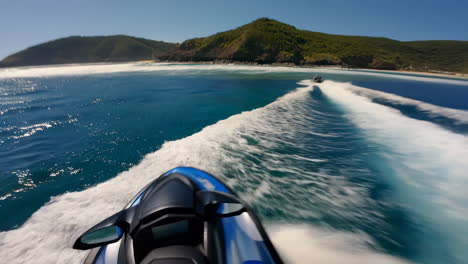 first-person view of jet skiing on the ocean