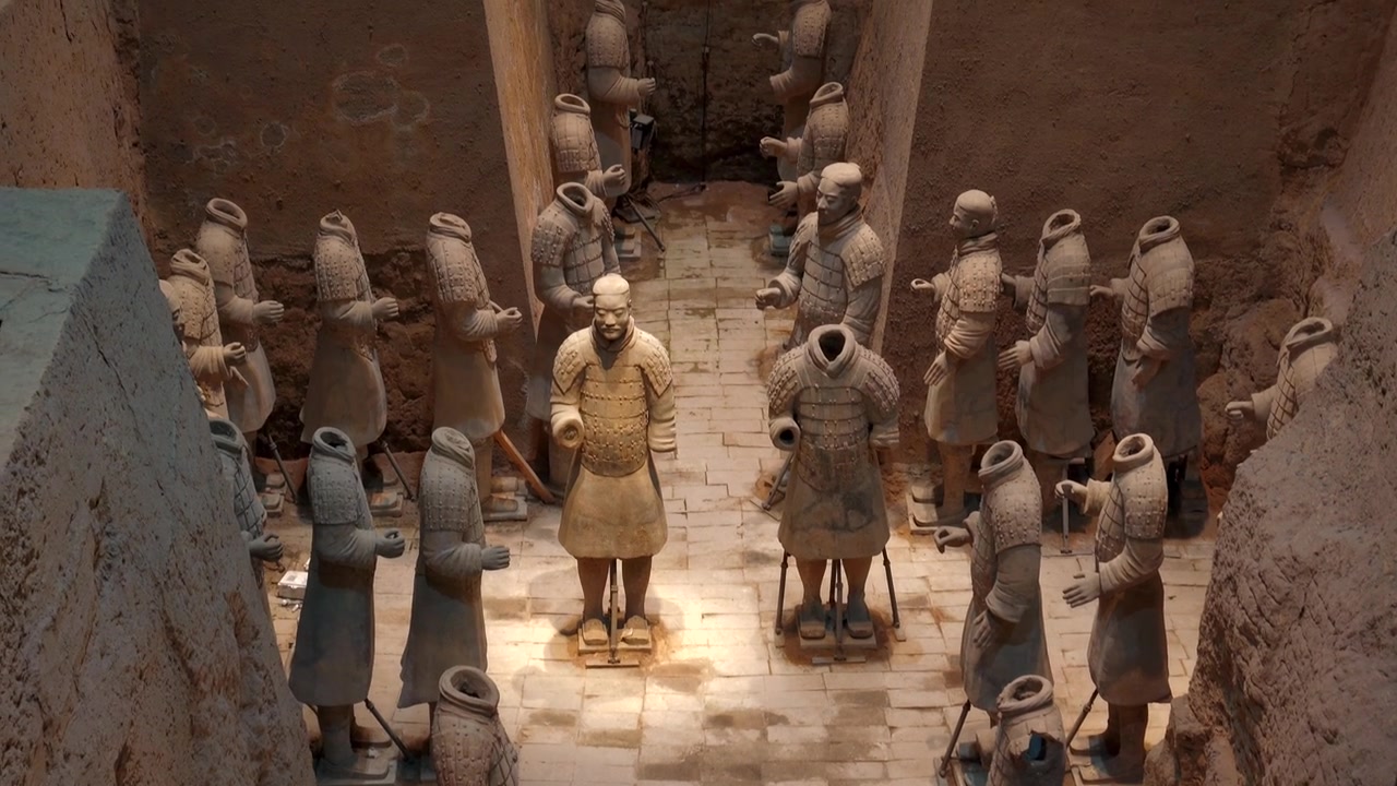 Çin'in Xi'an, Shaanxi bölgesindeki Antik Terra Cotta Savaşçıları Mozole alanı, Qin hanedanlığı kil heykel mirası