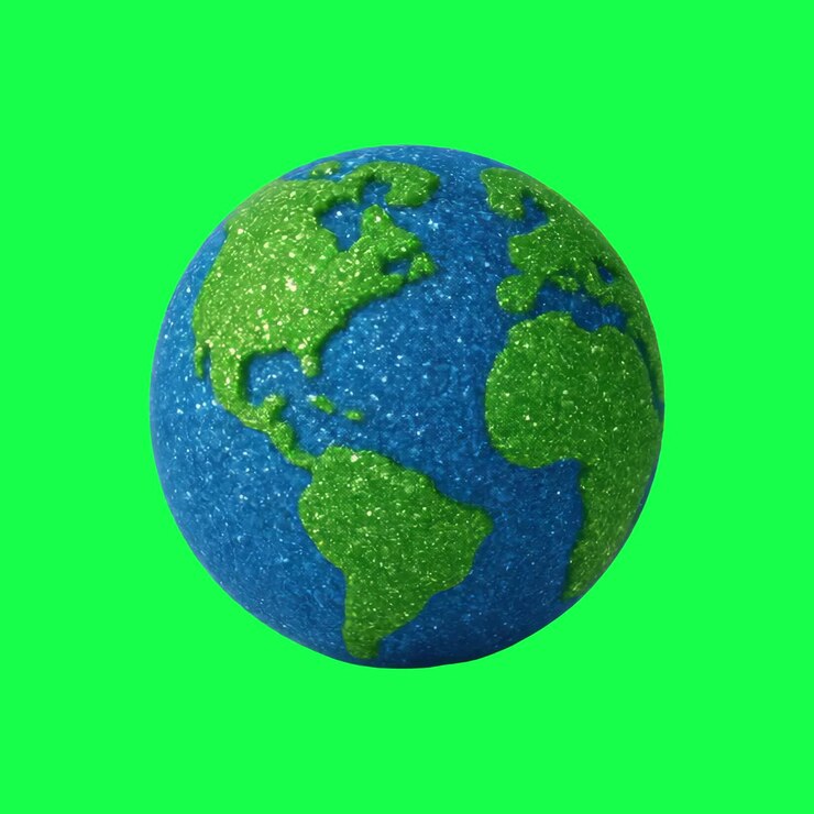 Colorful globe animation, transparent 4K video, green screen