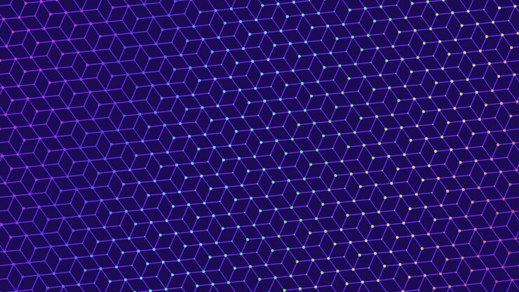 Futuristic geometric pattern blue and purple lines and shapes