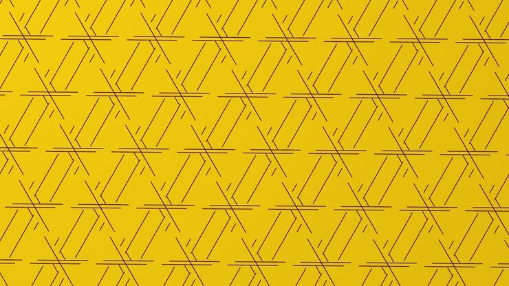 Geometric pattern 4k motion animation where lines and shapes intersect with each other to form new patterns on yellow with copy space. Use background for logo. Simple motion animation concept